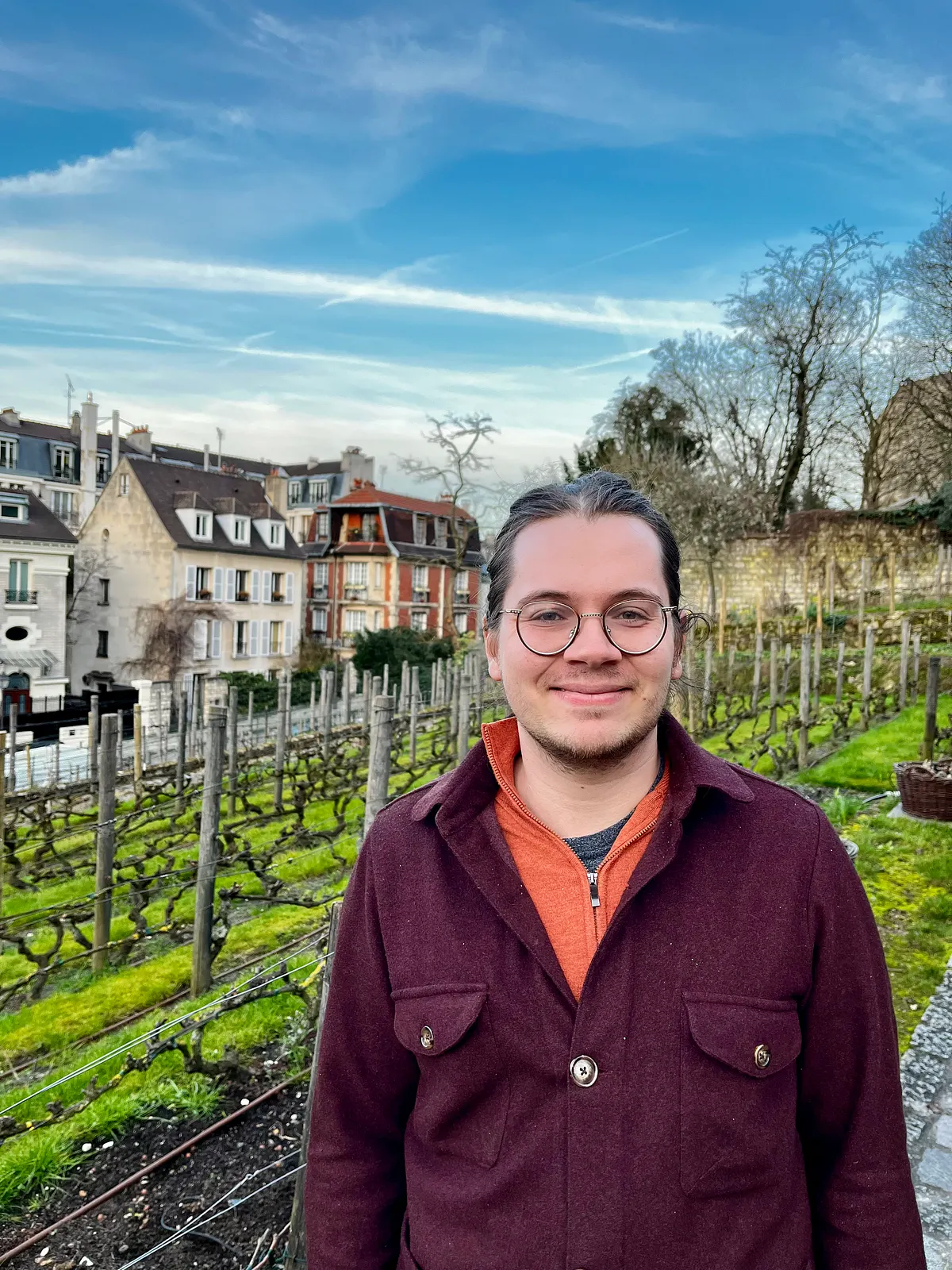 Simon in the Clos Montmartre vineyard