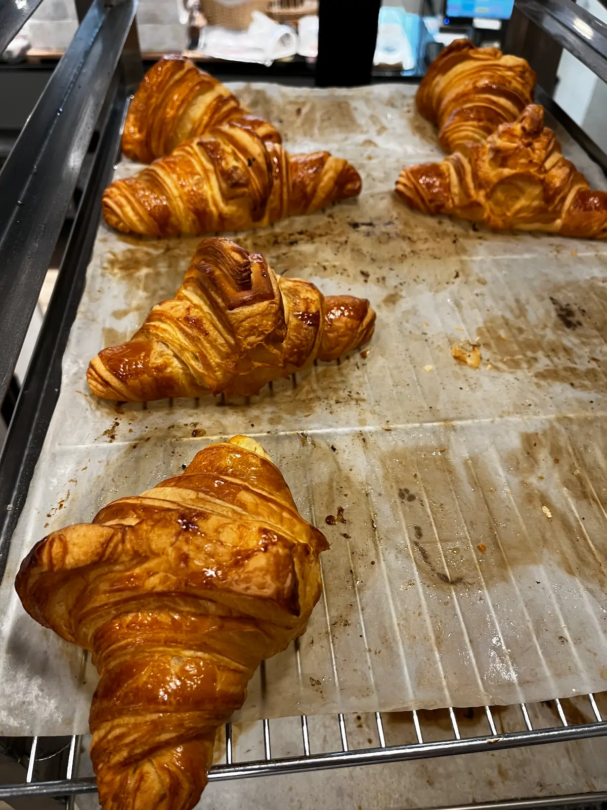 Croissants in a Paris bakery